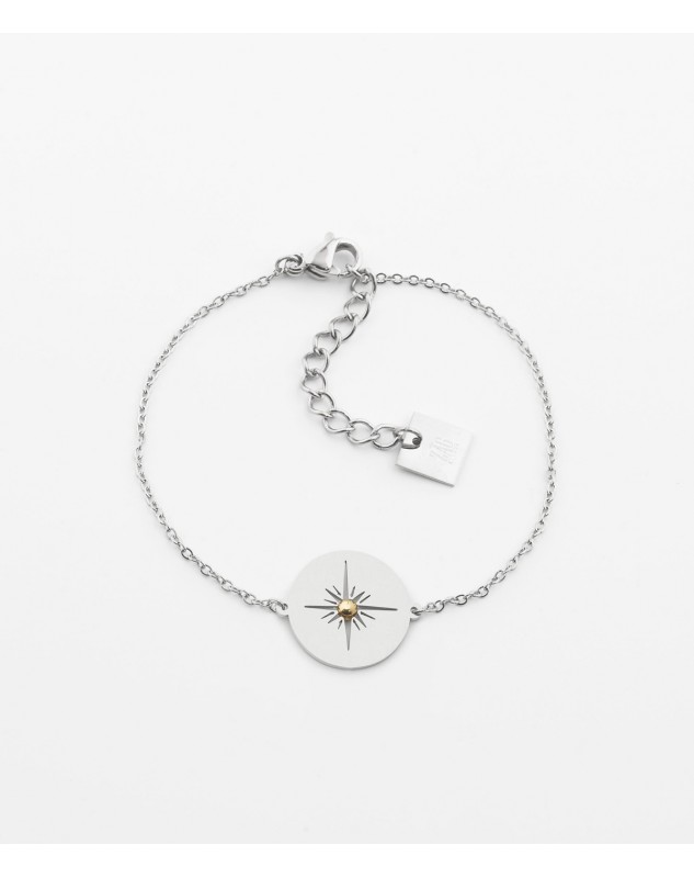 Bracelet Zag Aztèque acier doré