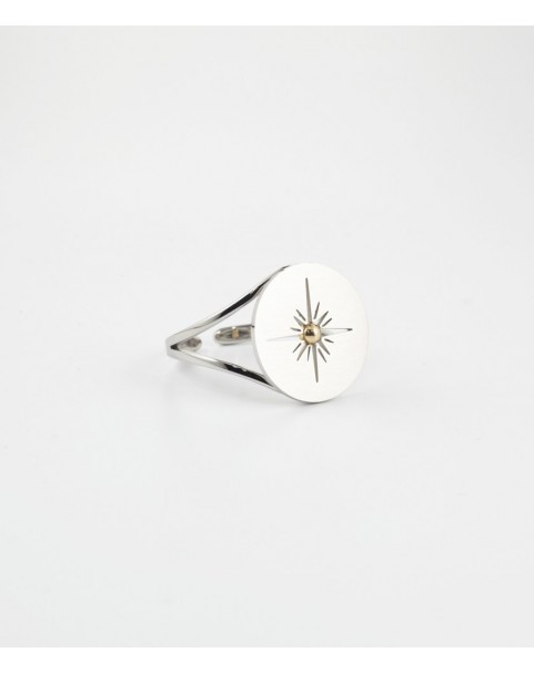 Bague Zag Aztèque acier