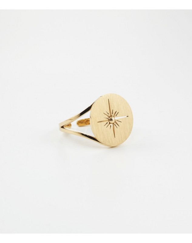 Bague Zag Aztèque acier