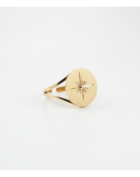 Bague Zag Aztèque acier