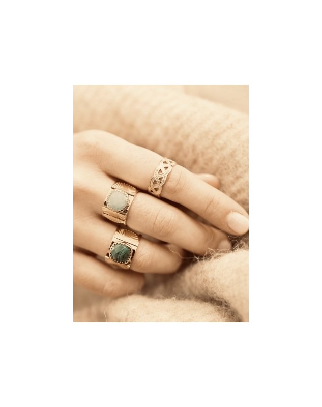 Bague Zag Holbox acier doré