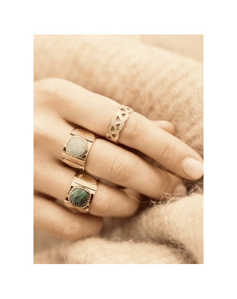 Bague Zag Holbox acier doré