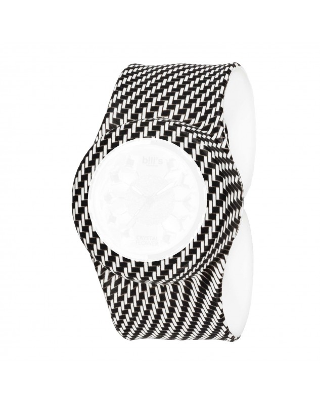 CLASSIC Bracelet Montre Imprimé Carbon White Bill's Watches