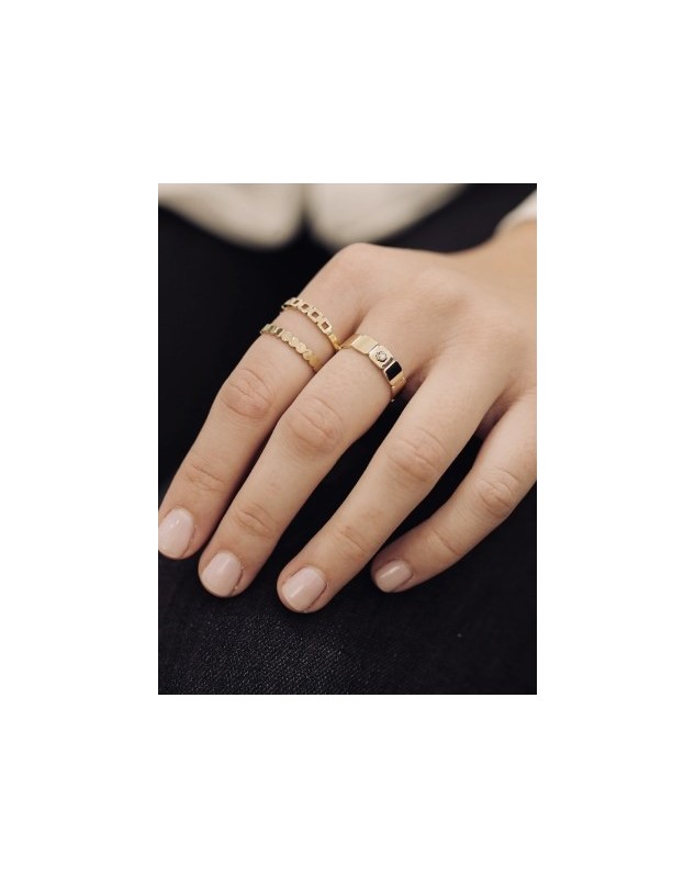 Bague Zag Chelsa acier doré