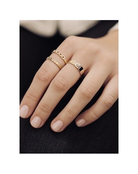 Bague Zag Chelsa acier doré