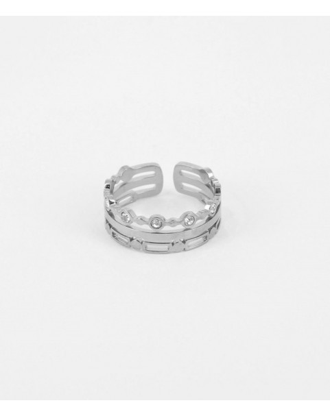 Bague Zag Kheil acier doré