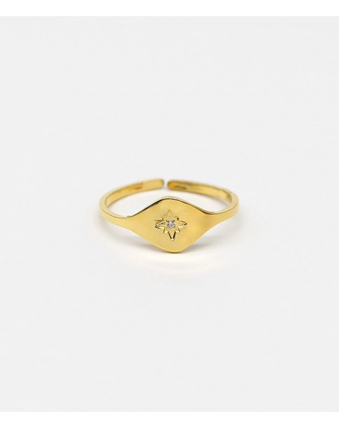 Bague Zag Ojos acier doré