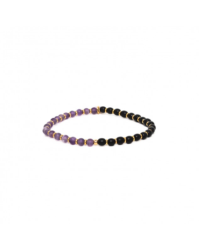 Bracelet Nature bijoux Purple Rain extensible petites perles