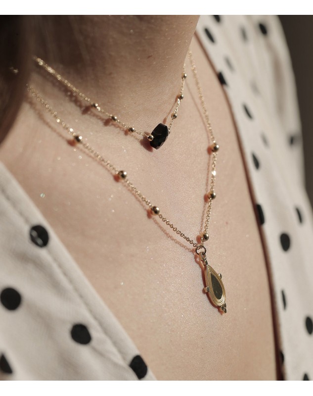 Collier Zag Velasquez acier doré