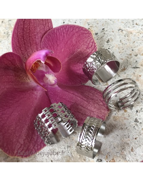 Bague Zag Link acier