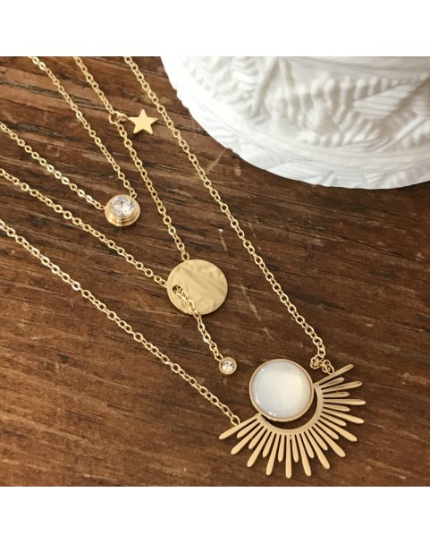 Collier Zag Apollo acier doré