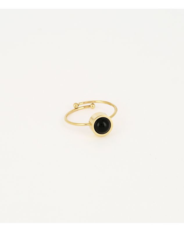 Bague Zag Lima acier doré nacre