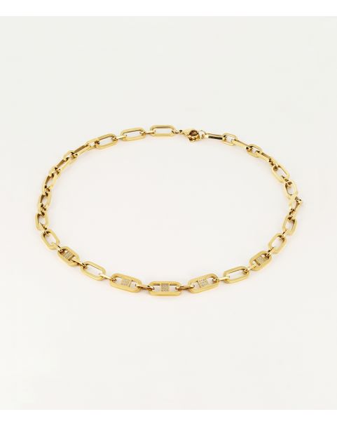Collier Zag Délia acier doré