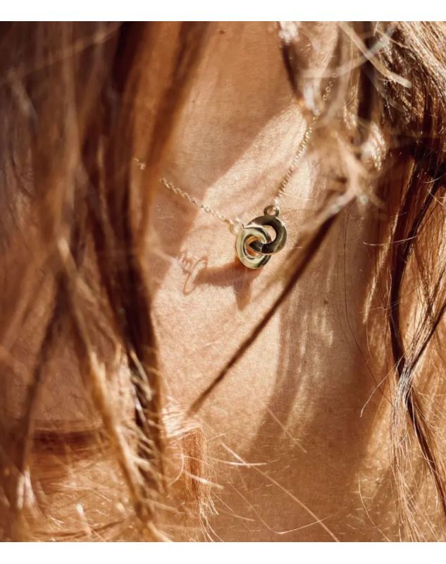 Collier Zag Bow acier doré