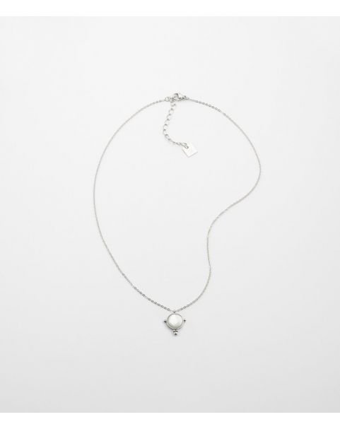 Collier Zag Salomé acier doré cornaline