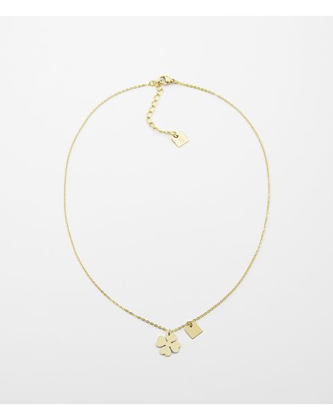 Collier Zag Clover acier doré