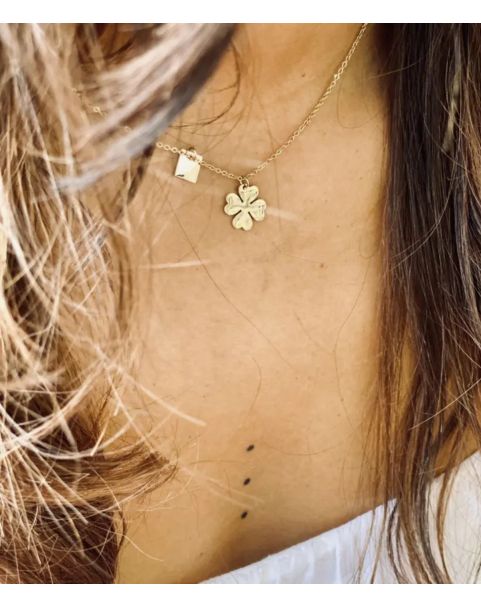 Collier Zag Clover acier doré