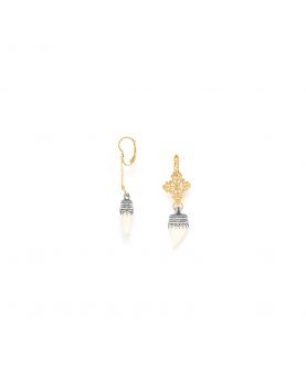 CHELLAH boucles d'oreilles dormeuses pendentif os Ori Tao 2