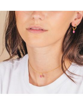 CONFETTIS Boucles d'Oreilles Créoles Fuchsia Olivolga Bijoux 2