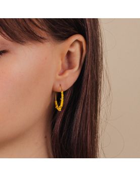MALICE Boucles d'Oreilles Créoles Jaunes Olivolga 2