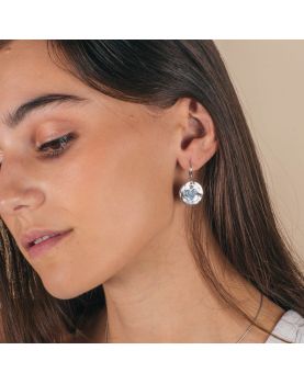 MANTRA Boucles d'Oreilles Créoles AMOUR Bleu Olivolga 2