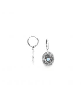 MANTRA Boucles d'Oreilles Créoles HARMONIE Bleu Olivolga 2