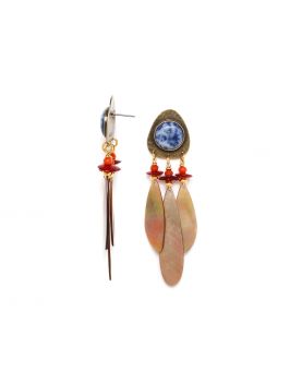 SEVILLE Nature Bijoux Boucles D'Oreilles 3 Pampilles 2