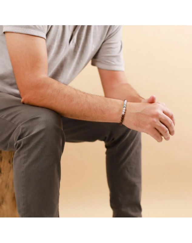 Bobine Nature Homme Bracelet Calcédoine