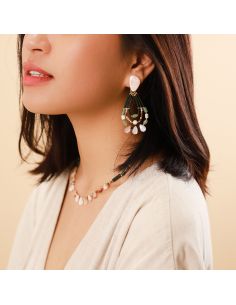 MENTHE A L'EAU Boucles D'Oreilles 3 Rangs Nature Bijoux 2