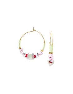 Nenuphar Boucles d'Oreilles Créoles Nature Bijoux