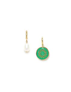 Palma Boucles D'Oreilles Créoles Vertes Olivolga Bijoux