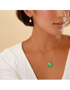 Palma Boucles D'Oreilles Créoles Vertes Olivolga Bijoux 2