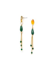 AGATA VERDE Boucles D'Oreilles 3 Chaines Nature Bijoux 2