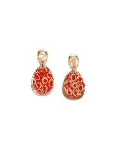 PICCADILLY Boucles D'Oreilles Grand Modèle Rouges Nature...