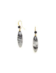 BERLIN Boucles D'Oreilles Crochets Pendant Ovale Nature... 2