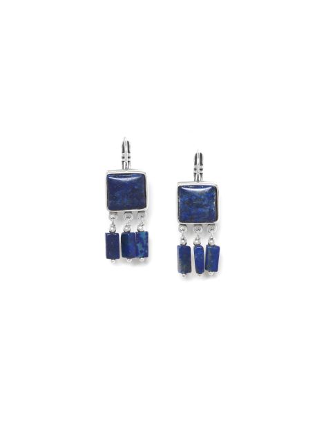 INDIGO Boucles d'Oreilles Dormeuses 3 Pampilles Nature...
