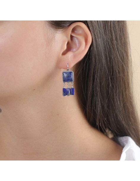 INDIGO Boucles d'Oreilles Dormeuses 3 Pampilles Nature... 2
