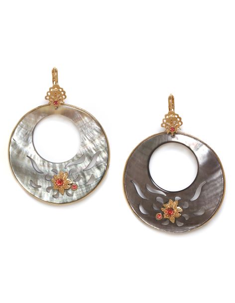 FRIDA Boucles D'Oreilles Dormeuses Nacre Grand Modèle...