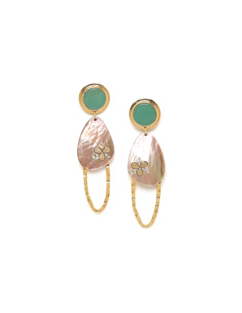 COLOMBINE Boucles D'Oreilles Cabochon Franck Herval