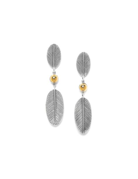 SWAN Boucles D'Oreilles 2 Plumes Ori Tao