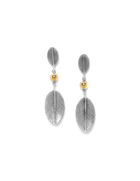 SWAN Boucles D'Oreilles 2 Plumes Ori Tao