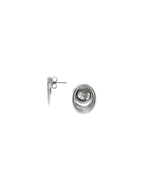 TYPHOON Boucles D'Oreilles Puces Argent Ori Tao 2