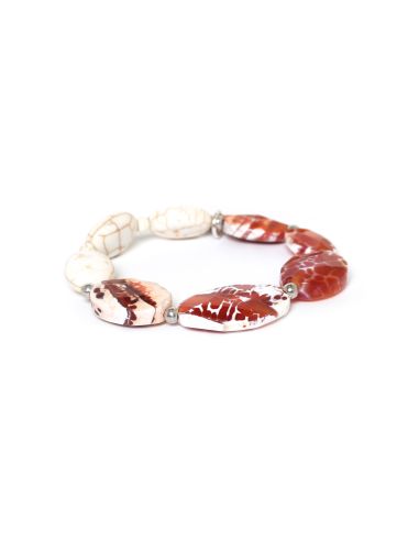 TERRA COTTA Bracelet Perles Plates Nature Bijoux