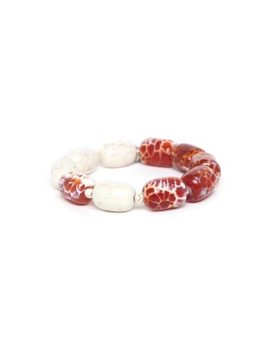 TERRA COTTA Bracelet Perles Cylindriques Nature Bijoux