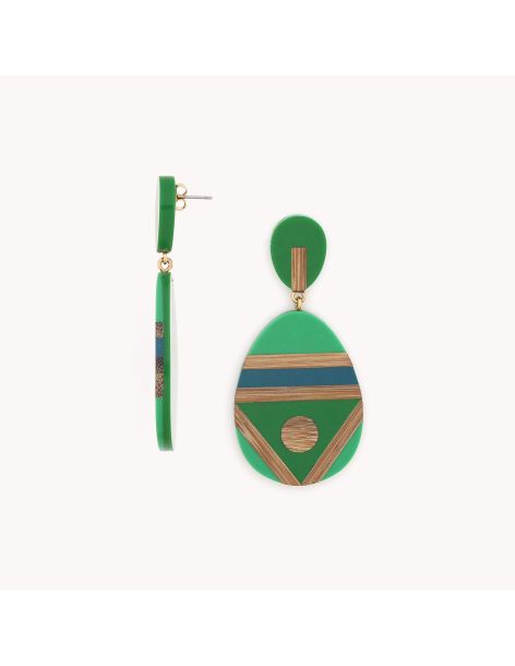 KORUBO Boucles D'Oreilles Grosse Goutte Nature Bijoux 2