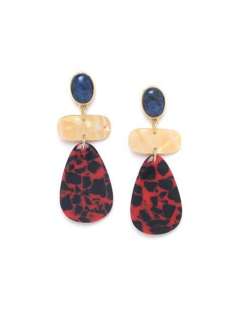 VESUVIO Boucles D'Oreilles Top Dumortierite Nature Bijoux
