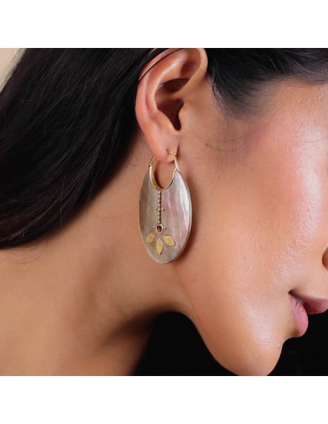 LOUISON Boucles D'Oreilles Nacre Ovale Franck Herval 2