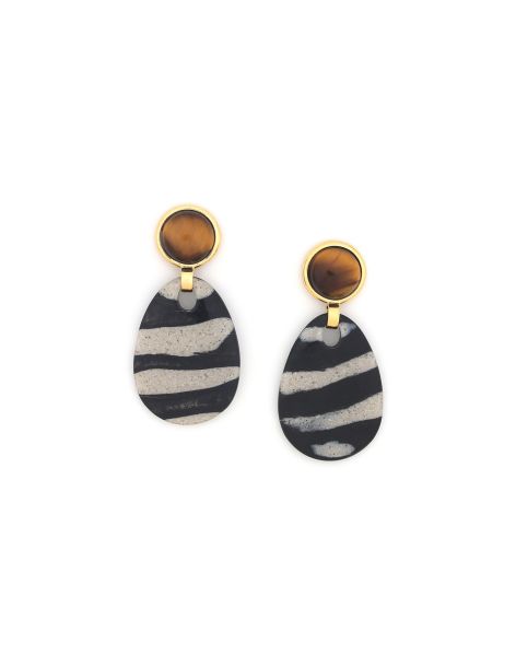 ZEBRA Boucles D'Oreilles Pampille Nature Bijoux