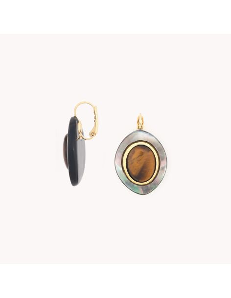 ZEBRA Boucles D'Oreilles Dormeuses Nature Bijoux