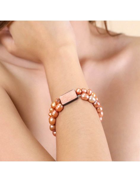 RAINBOW Bracelet Perles Oranges Nature Bijoux 2